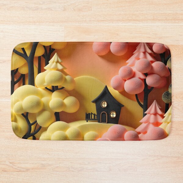 Item preview, Black house - idyll in peach pink,pastel yellow, part 1 - 3D convex foam. designed and sold by My-fake-places.