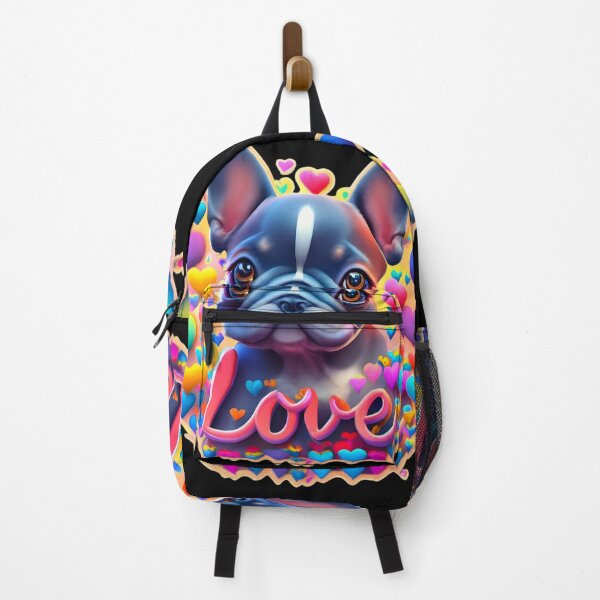 Item preview, Cute French Bulldog puppy with hearts and the word Love designed and sold by AI-Only Creations.