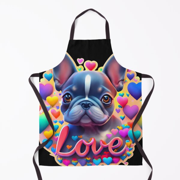 Item preview, Cute French Bulldog puppy with hearts and the word Love designed and sold by AI-Only Creations.