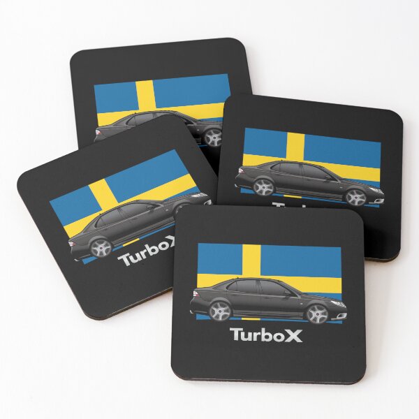 Item preview, Saab 93 Turbo X Aero Illustration Swedish Flag designed and sold by blackdogshop.
