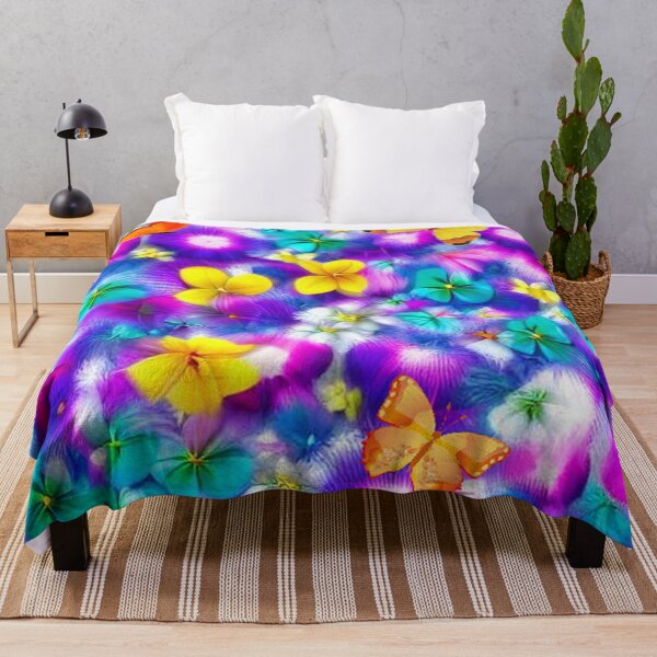 Item preview, Abstract colorful flowers and butterflies designed and sold by JaroDesign2023.