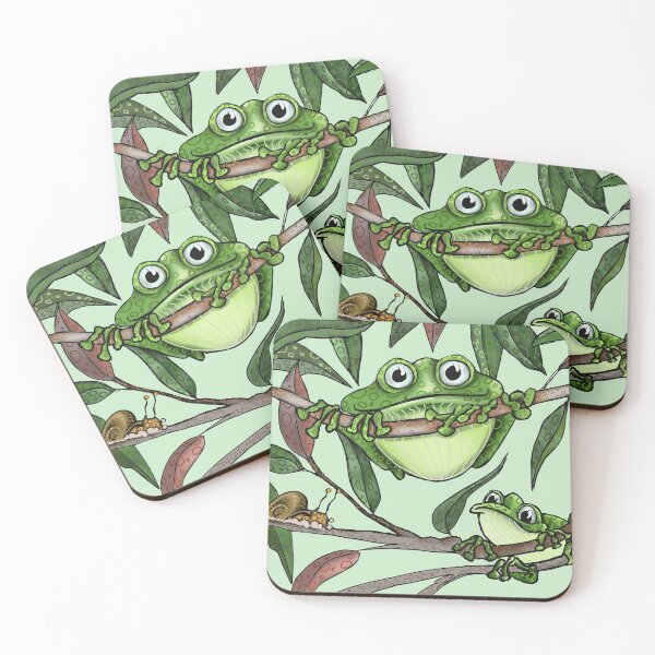 Item preview, green tree frog designed and sold by Whimsy Pose Illustrations.