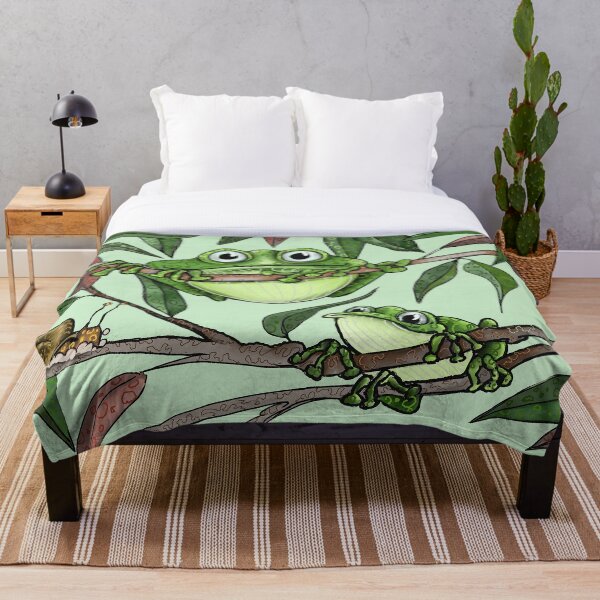 Item preview, green tree frog designed and sold by Whimsy Pose Illustrations.