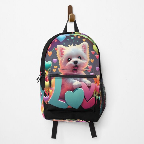 Item preview, Cute Maltese with hearts and the word Love designed and sold by AI-Only Creations.