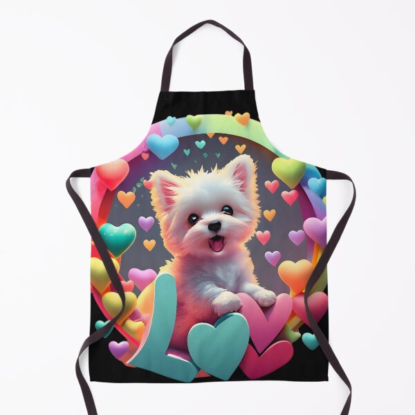 Item preview, Cute Maltese with hearts and the word Love designed and sold by AI-Only Creations.