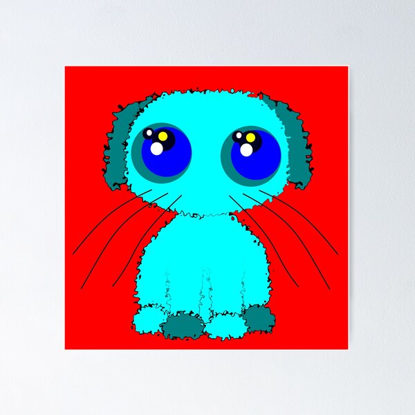 Item preview, Turqoise dog big eyed with markings designed and sold by M-Lorentsson.