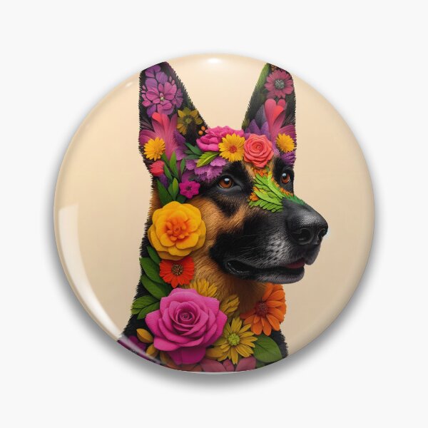 Item preview, Frida Kahlo Flowery German Shepherd  designed and sold by cloudhiker.
