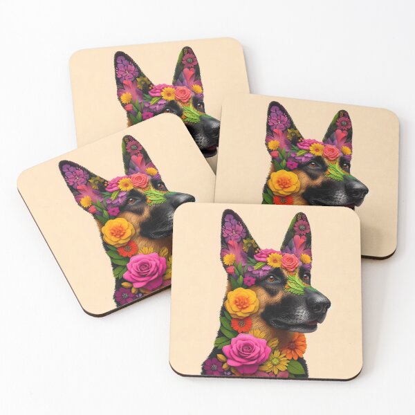 Item preview, Frida Kahlo Flowery German Shepherd  designed and sold by cloudhiker.