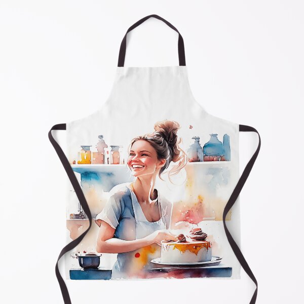 Item preview, Happy Woman is Making a Cake designed and sold by AriaMariaDesign.
