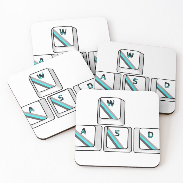 Item preview, WASD Gamer Keyboard Keys Cyan designed and sold by Fieryblood.
