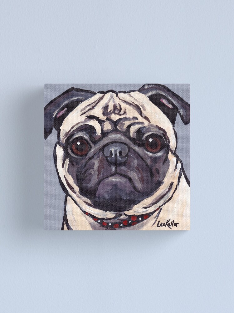 Pug Art, Cute pug painting\