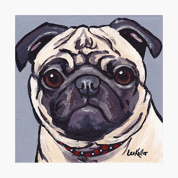 Item preview, Pug Art, Cute pug painting designed and sold by leekellerart.
