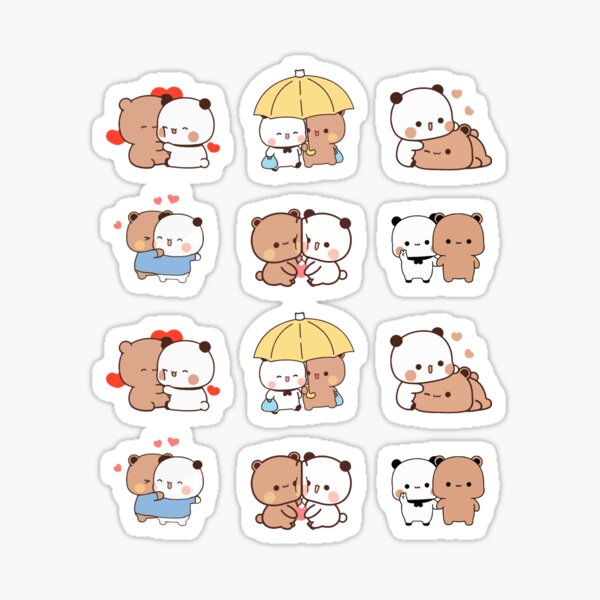 Bubu Dudu bear and panda Sticker for Sale by sch-designer