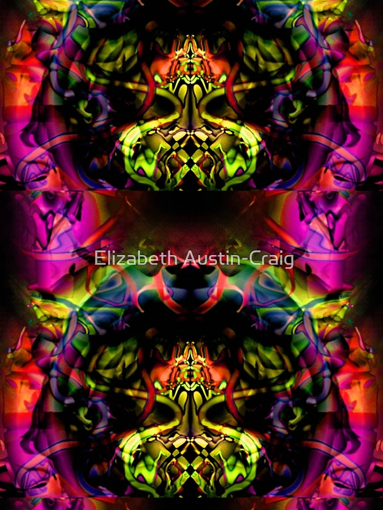 Imagen 5 de 5, Vestido acampanado con la obra Clowing Around, diseñada y vendida por Elizabeth Austin-Craig.