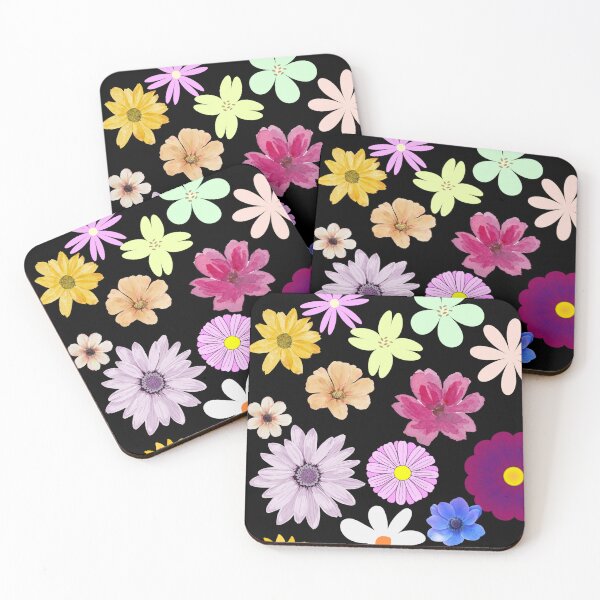 Item preview, Canvas flowers black background designed and sold by Mario-Martinez.