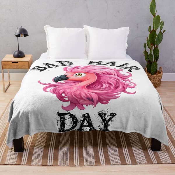 Item preview, Pink Flamingo - Bad Hair Day (Black Lettering) designed and sold by VelvetRoom.