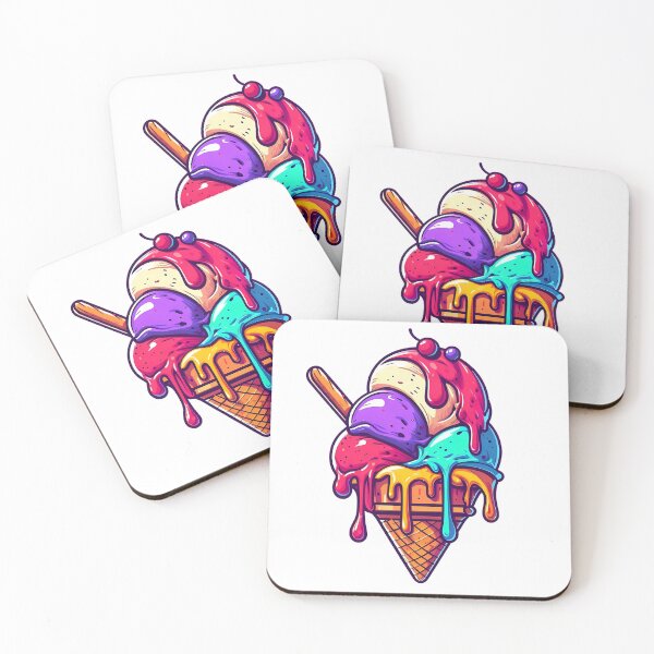 Item preview, Colorful Ice Cream with Drizzling Syrup designed and sold by ElevateBoutique.