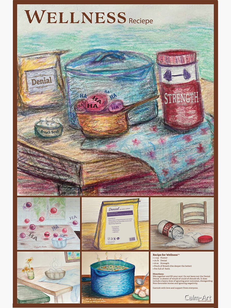 Thumbnail 3 of 3, Sticker, Wellness Poster designed and sold by Calm-Art.
