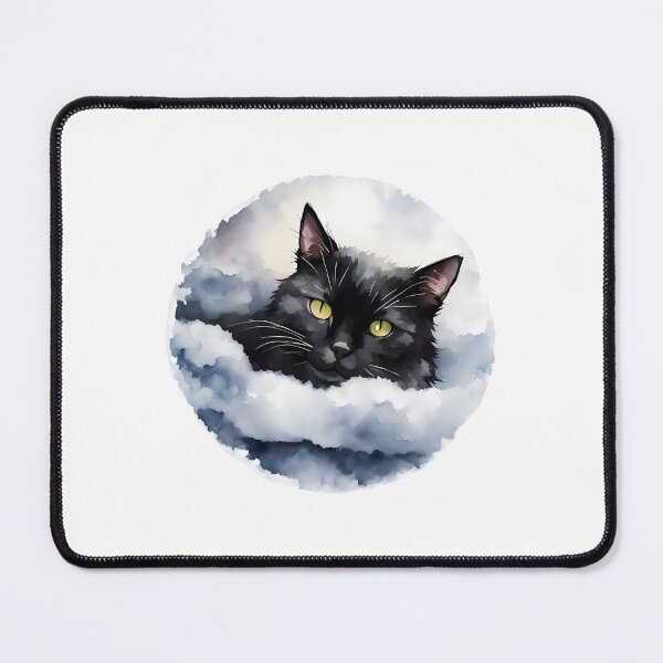 Item preview, Watercolor Dreamy Black Cat In Clouds designed and sold by PixelsNonstop.