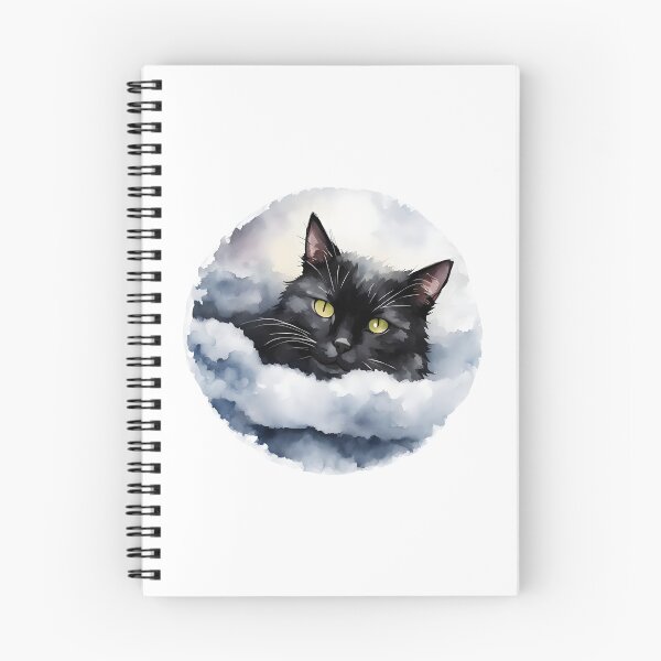 Item preview, Watercolor Dreamy Black Cat In Clouds designed and sold by PixelsNonstop.