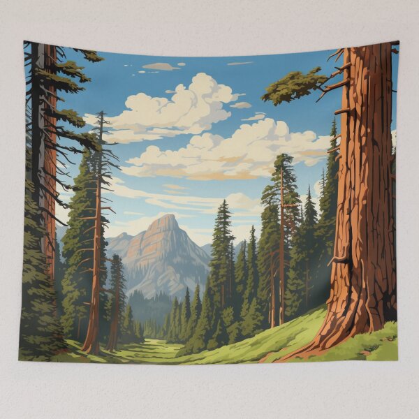 Item preview, A Pop Art Travel Print of Sequoia National Park - California - US  designed and sold by StudioRedKoala.