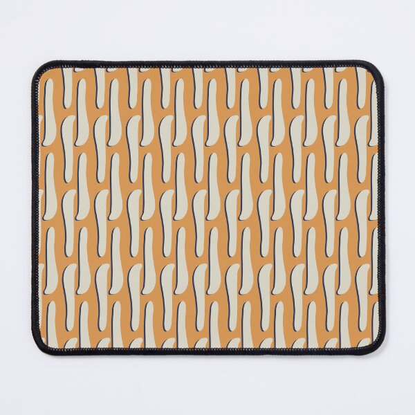Item preview, Organic S curve pattern in golden mustard, navy blue and cream designed and sold by FrancesPoff.