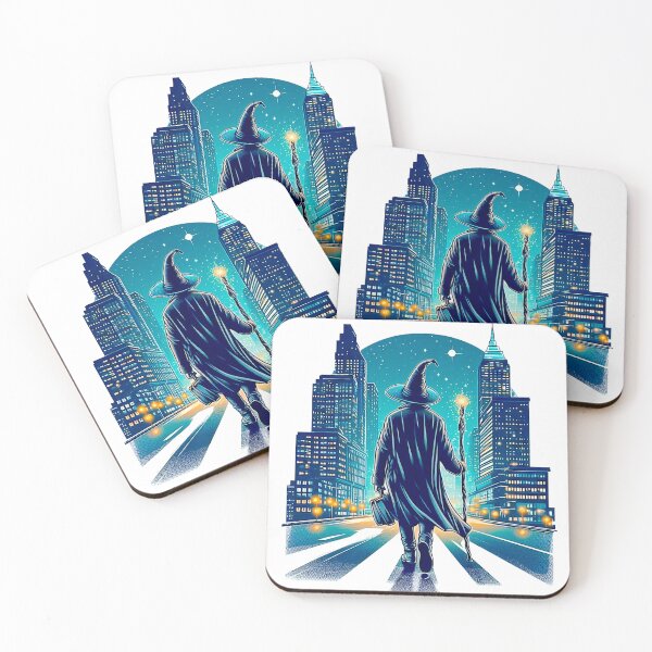 Item preview, Wizard walking on a wide city street designed and sold by okiiskandarart.