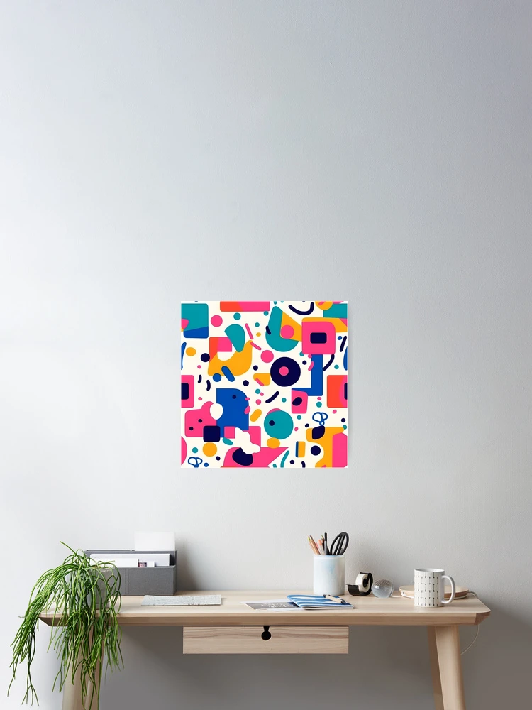 Thumbnail 2 of 3, Poster, Fun Color Abstract Doodle Pattern designed and sold by Bomba Visual.
