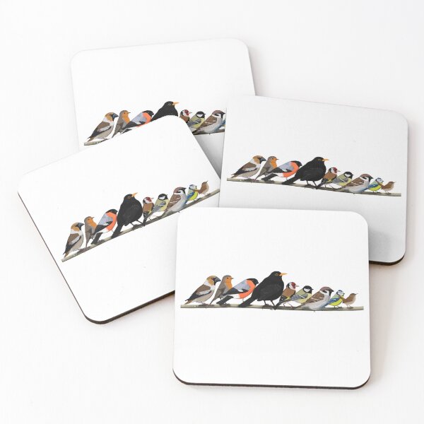 Item preview, Robin Blackbird Birds on a Branch Birdlover Bird Watcher Biologist Ornithologist Garden Birds designed and sold by jz-birds.