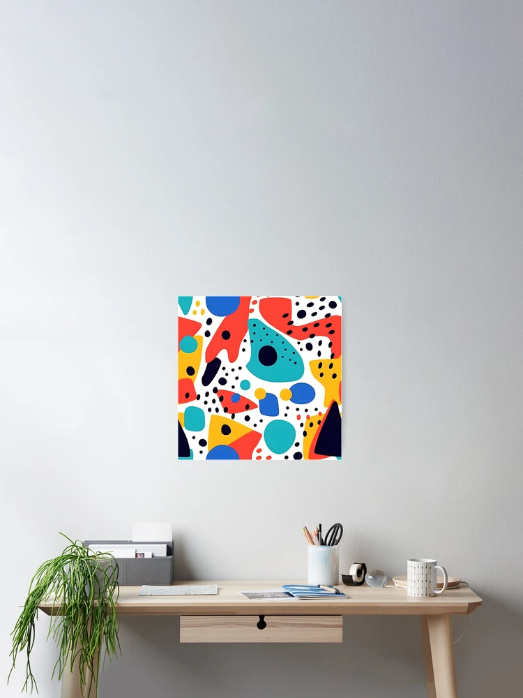 Thumbnail 2 of 3, Poster, Fun Color Abstract Doodle Pattern designed and sold by Bomba Visual.