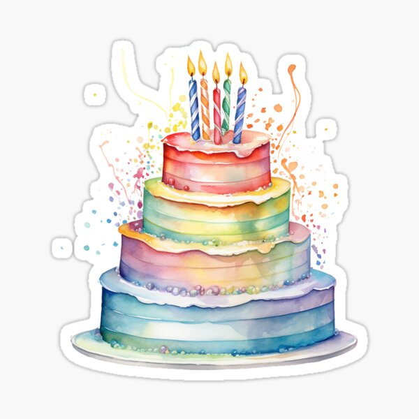 Item preview, Rainbow Birthday Cake designed and sold by OutbreakDesigns.