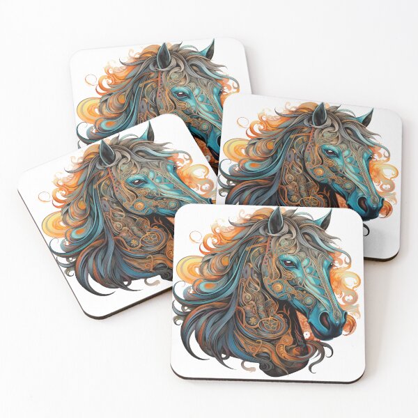 Item preview, Horse in Celtic style with Fantasy elements of Orange and Blue designed and sold by FantasyFair.