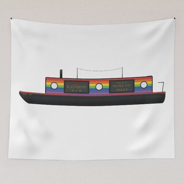 Artikelvorschau, Rainbow Narrowboat (ohne Hintergrund) entworfen und verkauft von MadeByGeeClowes.