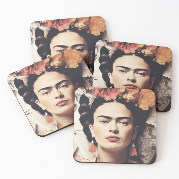 Item preview, Portrait Frida Kahlo floral boho style designed and sold by Carinaprint.