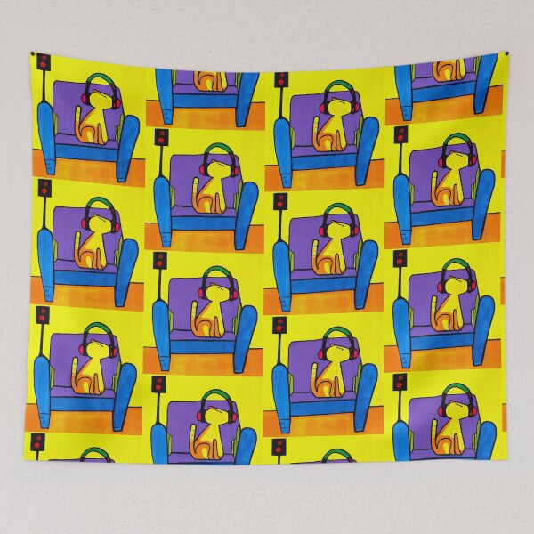 Item preview, cat on sofa designed and sold by growing-mom.