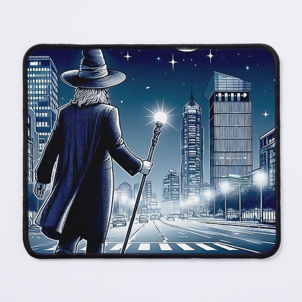 Item preview, Wizard walking on a wide city street designed and sold by okiiskandarart.