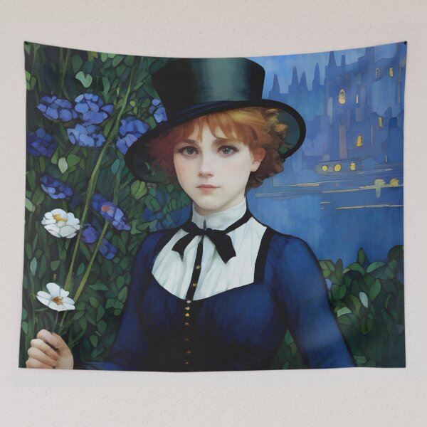 Item preview, Vintage Style Pretty Dark Academia Girl Portrait designed and sold by Sandy Richter.