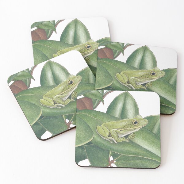 Item preview, Green Tree Frog on Magnolia Leaf designed and sold by jeather.