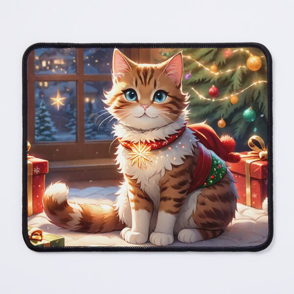 Item preview, Cute tender Christmas cat in Santa Claus suit and Christmas gifts. Merry christmas designed and sold by By-Jeff.