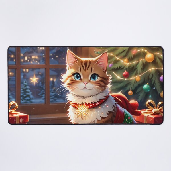 Item preview, Cute tender Christmas cat in Santa Claus suit and Christmas gifts. Merry christmas designed and sold by By-Jeff.