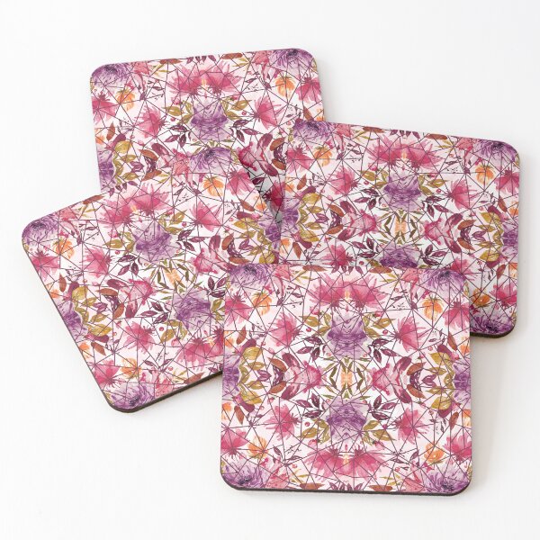 Item preview, Boho Floral design in Pink/Purple Geometeric designed and sold by WildBeauty.