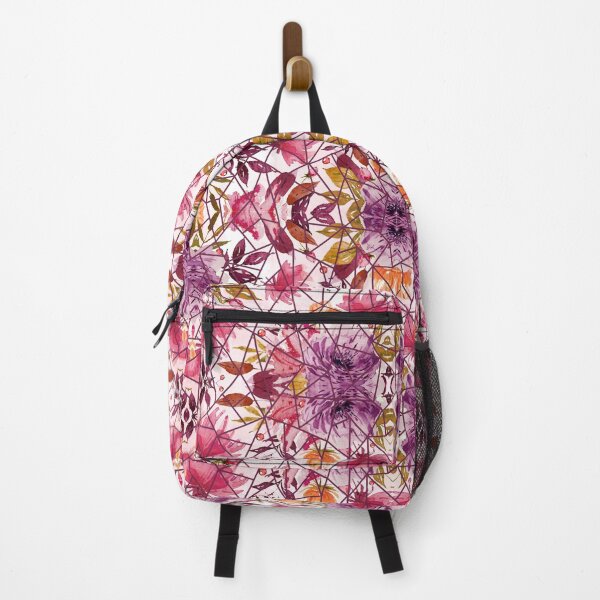 Item preview, Boho Floral design in Pink/Purple Geometeric designed and sold by WildBeauty.