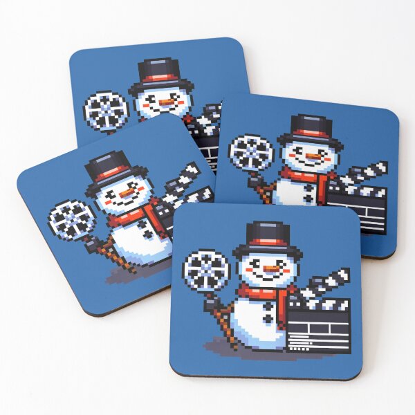 Item preview, 8-bit Pixel Art Snowman - Cinema Lover's Joy designed and sold by PixelPunkster.