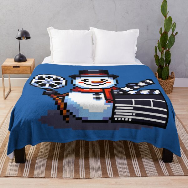 Item preview, 8-bit Pixel Art Snowman - Cinema Lover's Joy designed and sold by PixelPunkster.