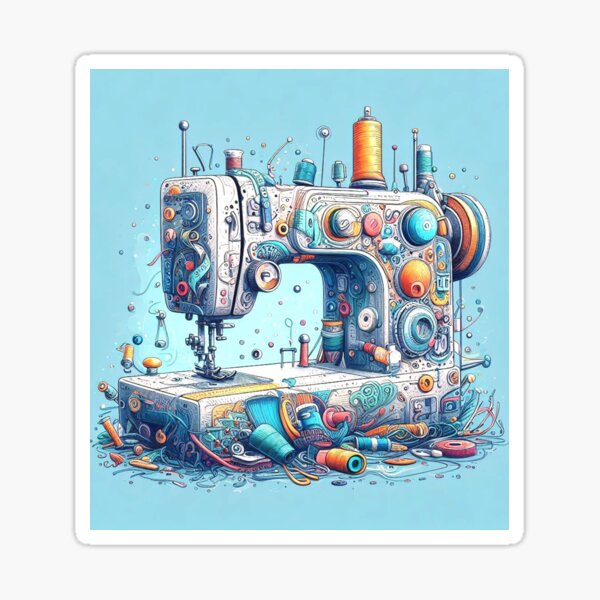 An old sewing machine. Sticker