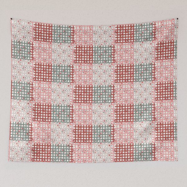 Item preview, Boho Floral design in Check Lines designed and sold by WildBeauty.