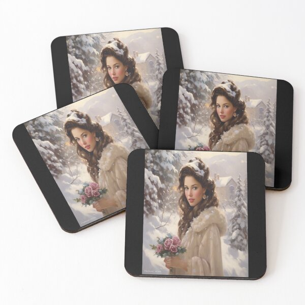Item preview, Lady With Bouquet Of Purple Roses designed and sold by Michealfashion.