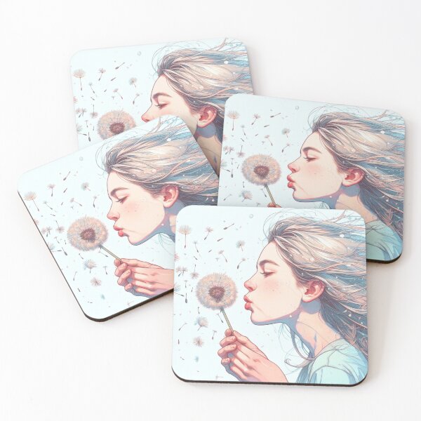 Item preview, Girl blowing dandelion seeds. designed and sold by growing-mom.