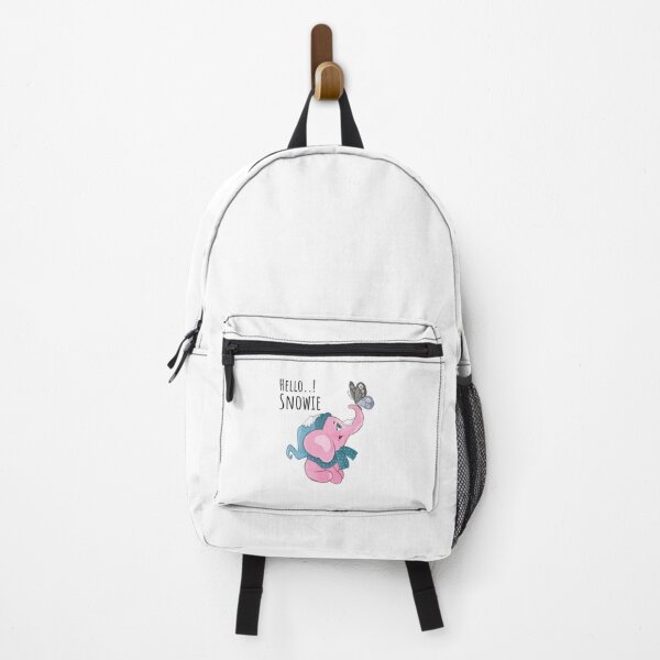 Item preview, pink elephant with butterfly, cute elephant and butterfly, cute elephant hello snowie designed and sold by GreyStanzione1.