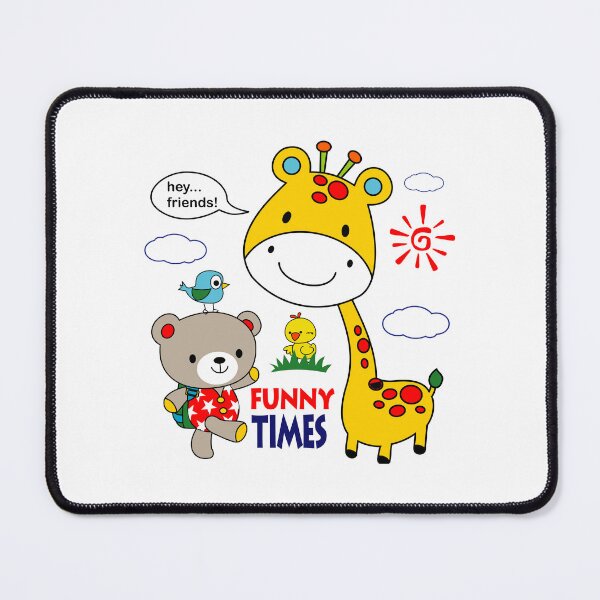 Item preview, cute giraffe with friend animal, yellow giraffe with friend animal, cute giraffe with bear  designed and sold by GreyStanzione1.